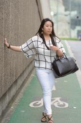 Monochrome Top and Studs Wedges