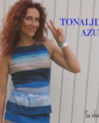 Tonalidades de azul.
