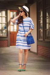 Blue Striped Dress