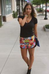 Outfit Post: Floral Shorts + Studded Ankle Boots