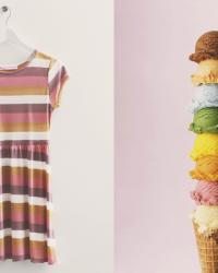 Somemoment Striped Silk Dress