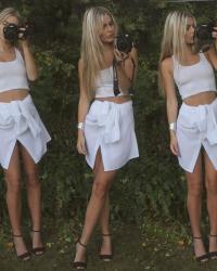 all white outfit & DIY skirt