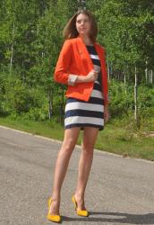Color Blocking my Striped Dress