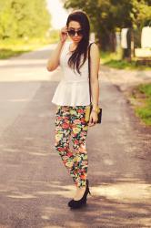 Floral leggings & peplum