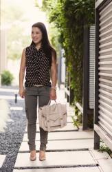 Polka Dots + Cargo Skinny Pants