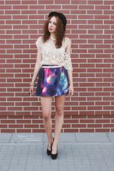 Lace top and cosmos skirt 
