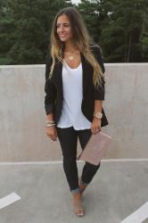 Pinspiration Outfit Post: Blazer, Jeans, Tee, Repeat