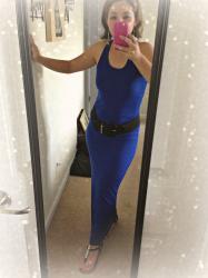 Blue Lattice Back Maxi Dress