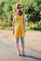 Yellow Birthday Party Dress & Statement Sandals