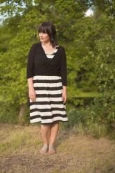 Stripes under wraps (a backyard wedding outfit).