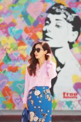 Floral Skirt in the Street with Audrey Hepburn, and #ALICEpickme Contest