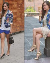 Same floral blazer, different outfit.
