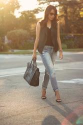 Moto :: Leather Vest & Boyfriend Jeans