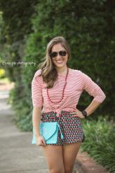 Print Mixing + Carolina Clover Monogrammed Clutch Giveaway!!