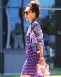 Pattern Mix: Pink Flamingo Dress and Print Jacket