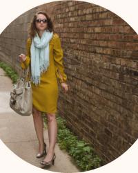 dotty, mustard, and turquoise