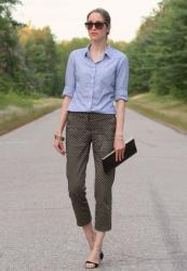 Chambray shirt and printed pants