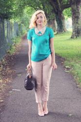 Teal Embellished Collars With Soft Pink and 50s Styling