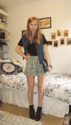 Denim Vest and Floral Shorts