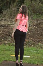 Sewing Creations: Polka dot peplum top