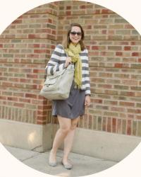 dotty, stripes, and a patterned scarf