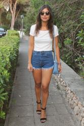 Crop top and shorts