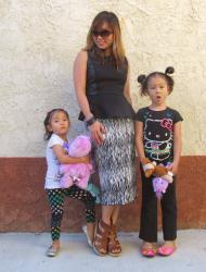 Leather Peplum, Green Stripes and a Preschooler