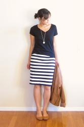 Two Ways to Wear a Striped Pencil Skirt 