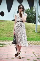 Pleated Midi Dress