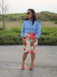 Wear it Both Ways: Ann Taylor Floral Cap Sleeve Dress