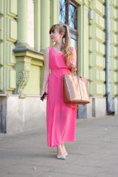 Coral maxi dress