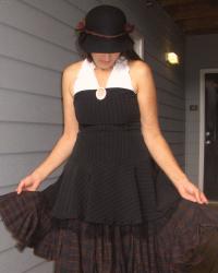 Hat Attack #2:  Black Cloche with Dark Colored Roses