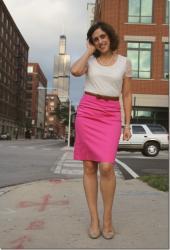 One Pink Pencil Skirt, 9 Different Outfits