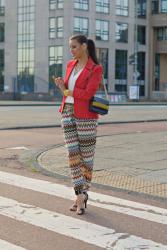 Aztec Print And Blazer Preppy