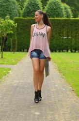 Denim Shorts and Pink Céline