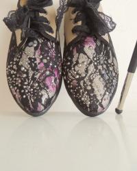 oxford shoes with lace and sequins