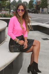 Outfit Post: Falling for Neon and Leather