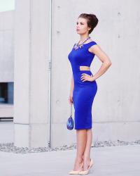 BLUE MIDI DRESS