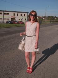 Lace dress and cat eye