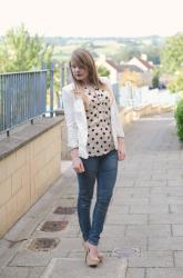 Moto Skinny Jeans With A Crisp White Blazer