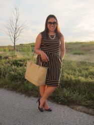 Target Merona Women's Ponte Stripe Dress Review