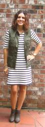 Vest, Stripes, Boots & Tres-Chic Fashion Thursday Link Up