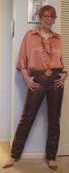 Cognac, Peach and Leather Pants!