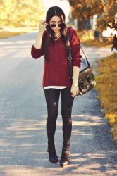 burgundy jumper