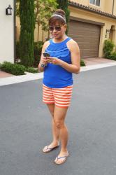 Orange Stripe Shorts