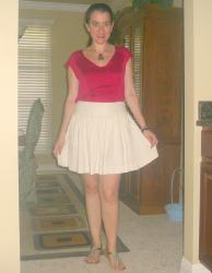 Girly Tee, Jewel Sandals and a Skirt.
