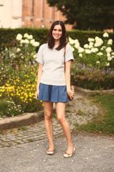 Sweatshirt, Skater Skirt and Flowers