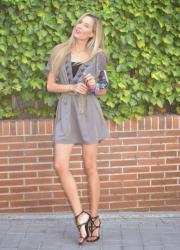 Grey lace dress