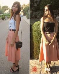 4 ways to wear midi skirt