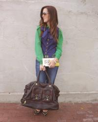 Kate Spade New York Map Clutch & Marc Jacobs Shantung Bow 